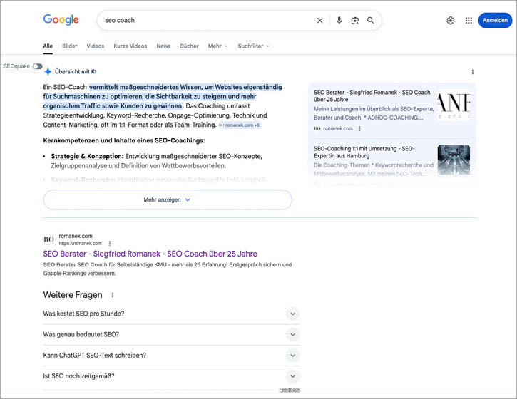Bei Google auf Position 1 | SEO Coach SEO Berater | Siegfried Romanek